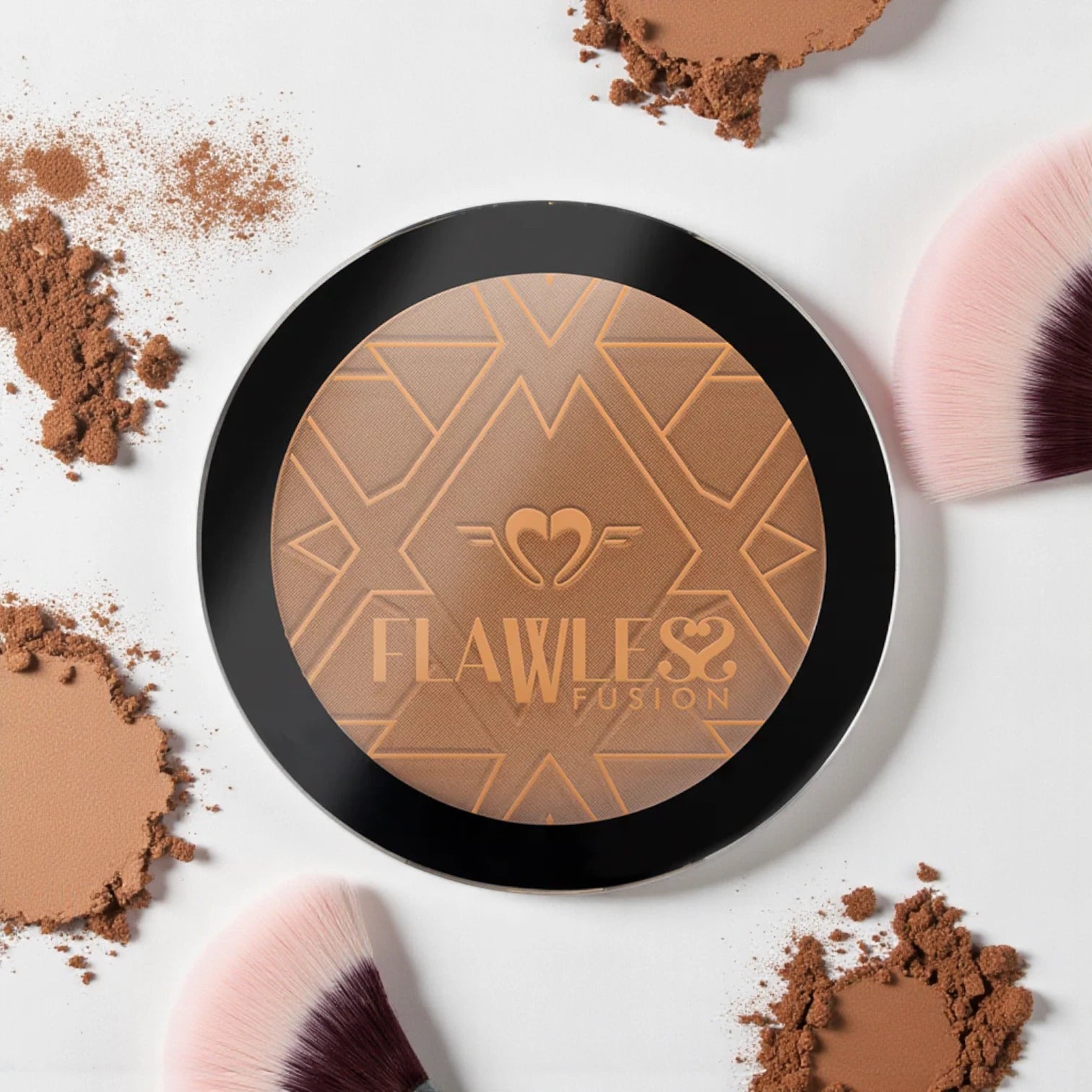 Forever52 Flawless Fusion Bronzing Blusher – Towny Shade BBR006, Blendable Satin Finish Powder, Rich Pigmentation, Contouring & Highlighting Bronzer Blush - Damoo