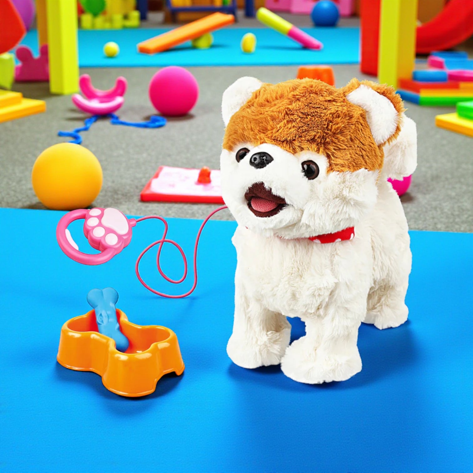 Interactive Walking Singing Puppy Toy with Leash | Battery Operated Wagging Tail Dog Toy for Kids | Realistic Sound & Movement Electronic Pet - Damoo