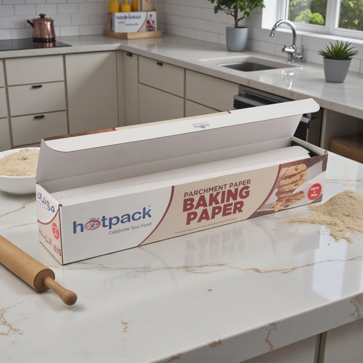 Baking Paper Parchment Paper Roll 45cm x 75m – Non-Stick Oven-Safe Baking & Roasting Paper, Food-Grade Heat-Resistant Paper for Home & Professional Use - Damoo