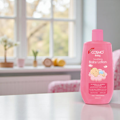 Cosmo Baby Soothing Baby Lotion with Aloe Vera & Vitamin E – Gentle Moisturizing Care for Delicate Skin (500ml) - Damoo