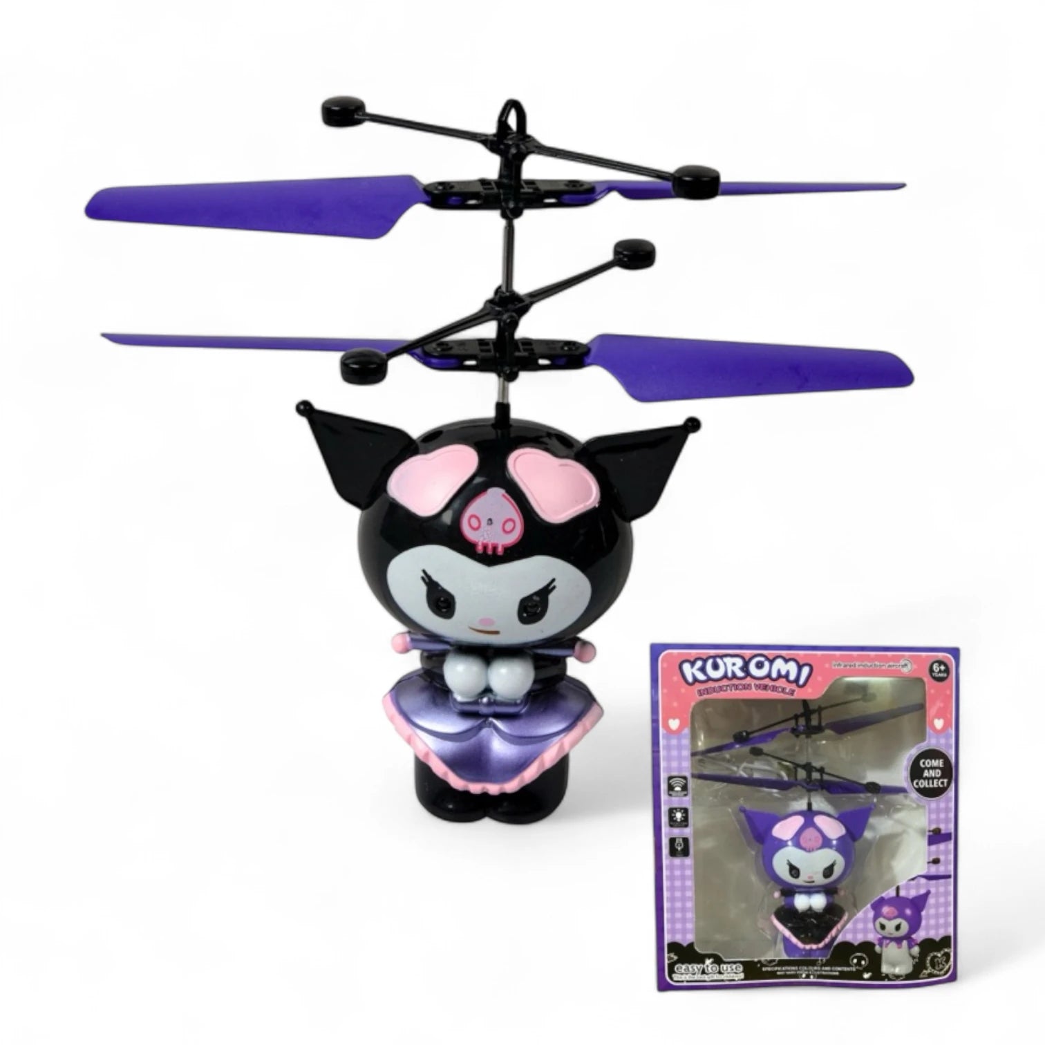 Kuromi Voladora Sensorial Superhero Flying Helicopter Toy | USB Rechargeable Induction Suspension Aircraft | Avengers Characters | Fun Gift for Kids 6+