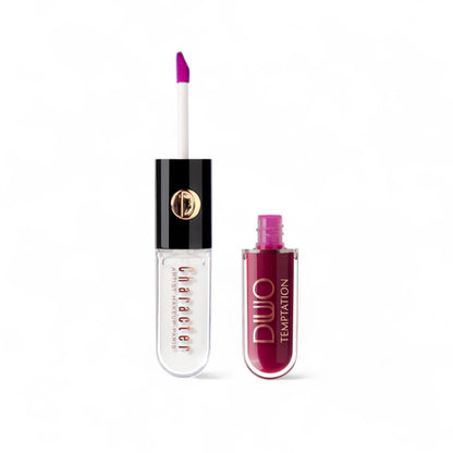 Character Duo Temptation Dual Liquid Lipstick & Gloss – CDU014 | 2-in-1 Matte Base & Hydrating Gloss, 12H Long-Lasting Wear, Smudge-Proof & High Shine Finish - Damoo