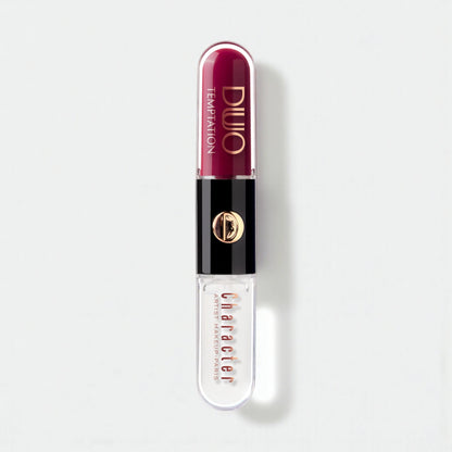 Character Duo Temptation Dual Liquid Lipstick & Gloss – CDU014 | 2-in-1 Matte Base & Hydrating Gloss, 12H Long-Lasting Wear, Smudge-Proof & High Shine Finish - Damoo