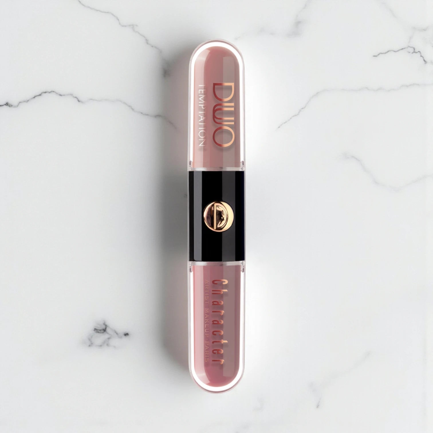 Character Duo Temptation Dual Lipstick & Gloss – CDU020 | Long-Lasting Matte Base with Moisturizing Gloss, 12H Wear, Smudge-Proof, High Shine Finish - Damoo