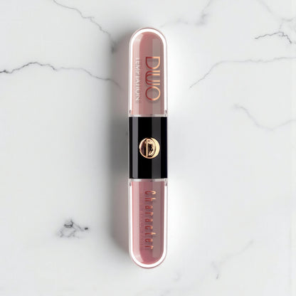 Character Duo Temptation Dual Lipstick & Gloss – CDU020 | Long-Lasting Matte Base with Moisturizing Gloss, 12H Wear, Smudge-Proof, High Shine Finish - Damoo