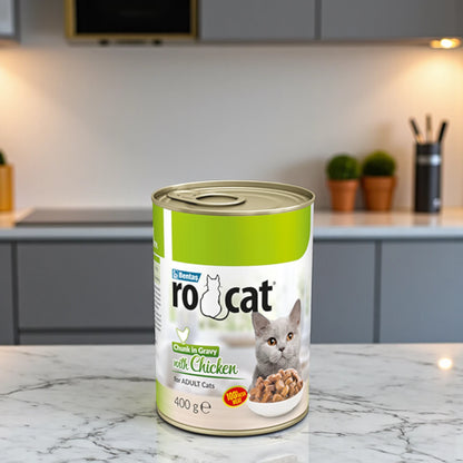Complete Wet Food Chunks in Gravy for Adult Cats 400g – Lamb & Chicken | Enriched with Vitamins & Taurine | No Preservatives or Colourants - Damoo
