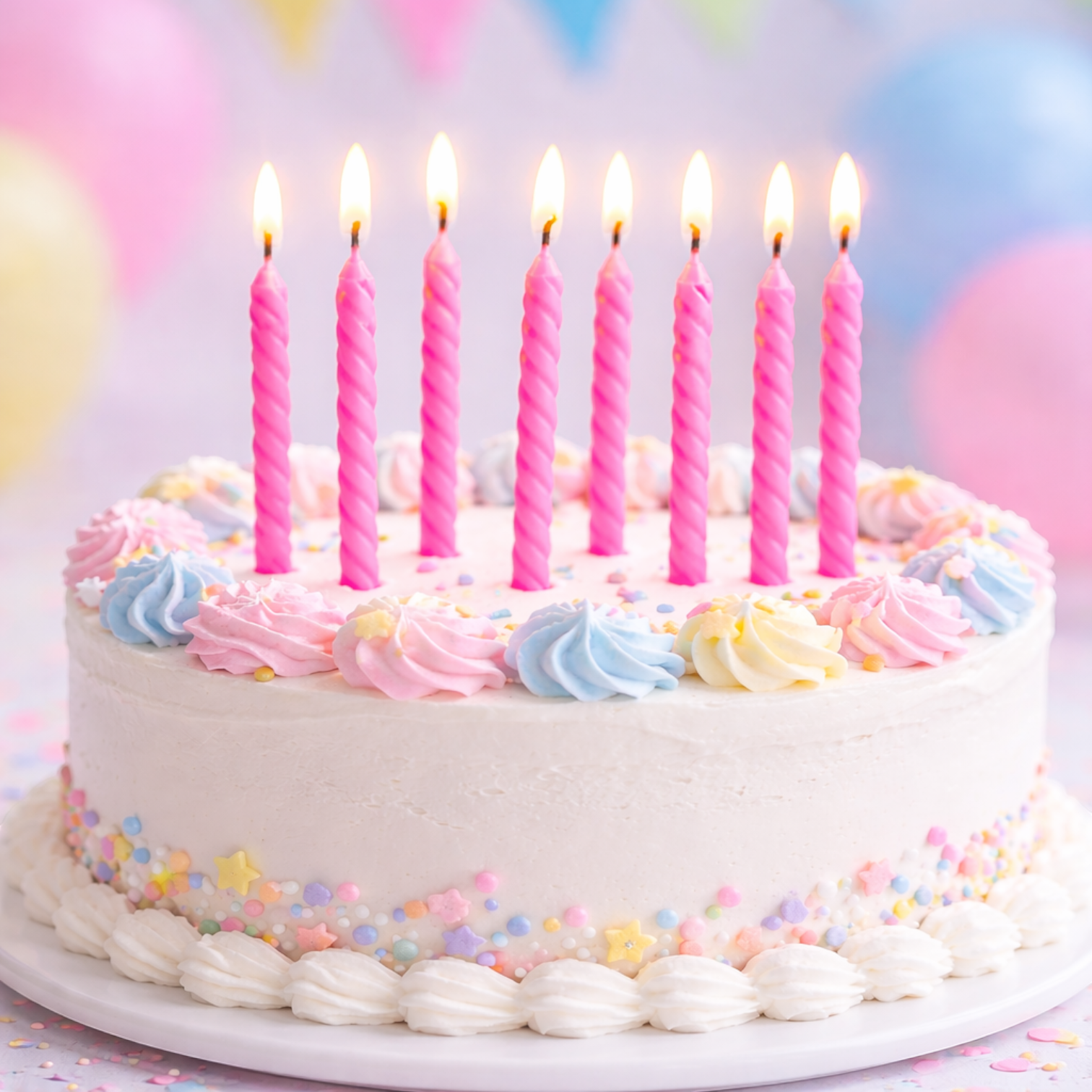Pink Spiral Birthday Cake Candles – Party Candle Set, Twisted Design Celebration Candles for Cakes, Cupcakes & Desserts - Damoo