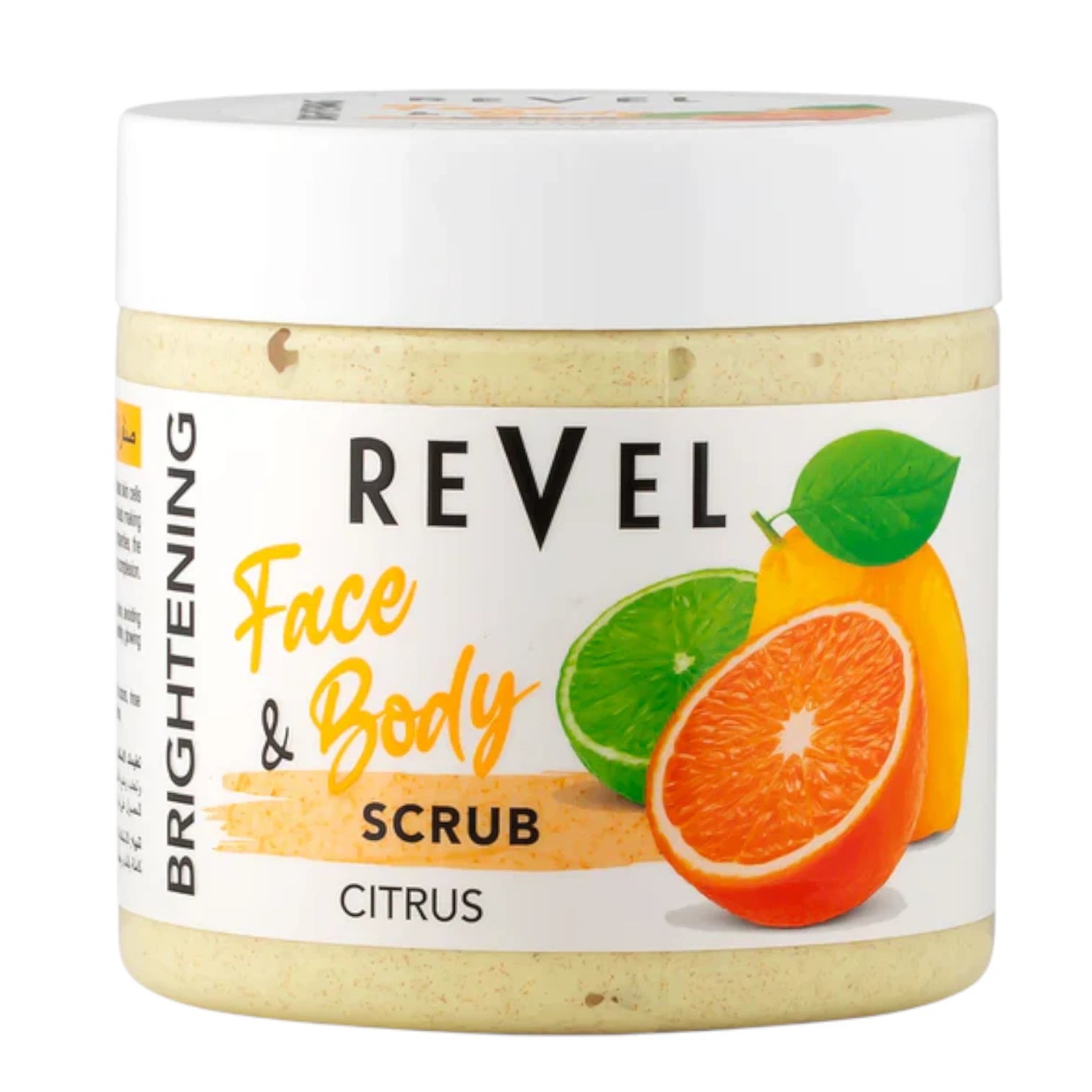 REVEL Citrus Face & Body Scrub 475ml | Deep Cleansing Exfoliator with Citrus Extracts | Removes Dirt, Oil & Blackheads | Brightening & Refreshing Care - Damoo