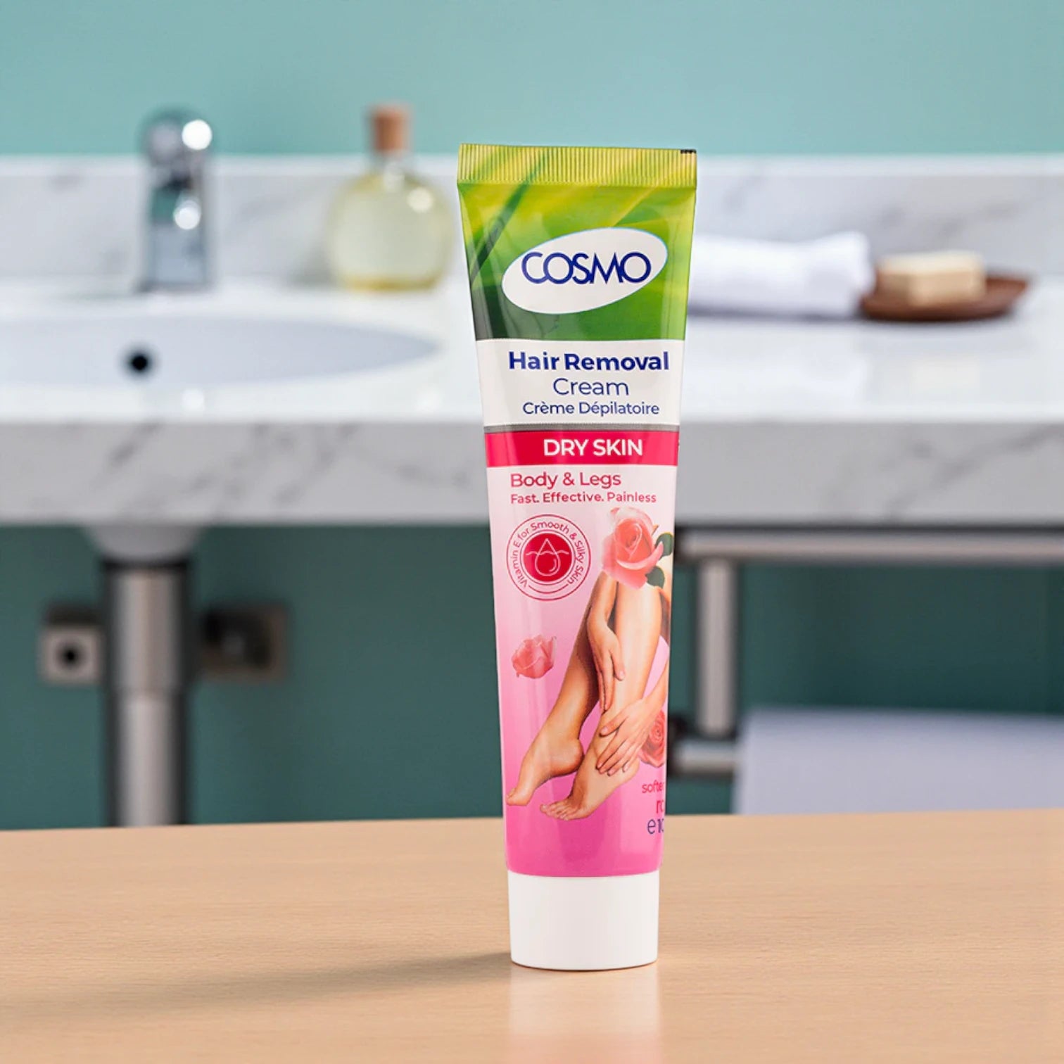 Cosmo Hair Removal Cream for Dry Skin – 100ml | Rose-Enriched Formula | Smooth & Hydrated Skin for Legs, Underarms, Bikini & More - Damoo