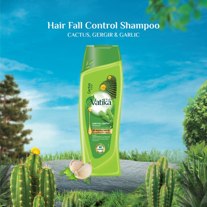 Vatika Hair Fall Control Shampoo – Cactus & Gergery 200 ML | Nourishing Vatika Oils | For Weak Hair