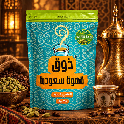 مزيج قهوة ذوق العربية - ٢٥٠ غرام | قهوة سعودية تقليدية فاخرة بنكهة الذوق الأهلي الغنية | مسحوق قهوة سريعة التحضير بتحميص داكن