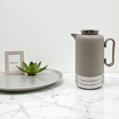 Germax Vacuum Flask Set – Soft Grey & Silver | Elegant Dual Flask Set for Coffee & Tea  0.7L | Premium Insulated Design for Long-Lasting Heat Retention - Damoo