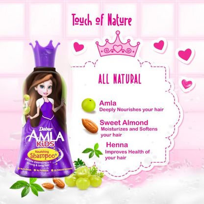 Dabur Amla Kids Nourishing Shampoo for Strong & Long Hair with Natural Extracts – No Sulfates & No Parabens (200ml) - Damoo