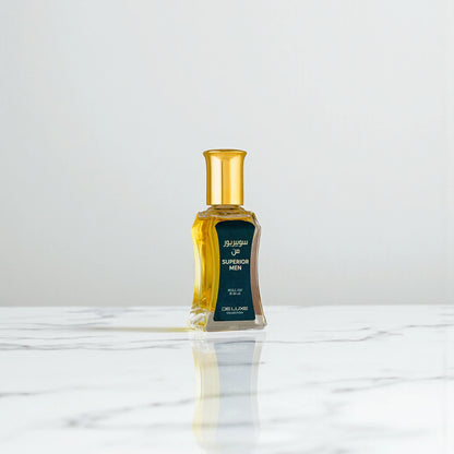 Superior Men Roll-On Attar 24ml – Premium Oriental Concentrated Perfume Oil with Green, Citrus, Floral & Woody Notes | Long-Lasting Musky Fragrance for Men - Damoo