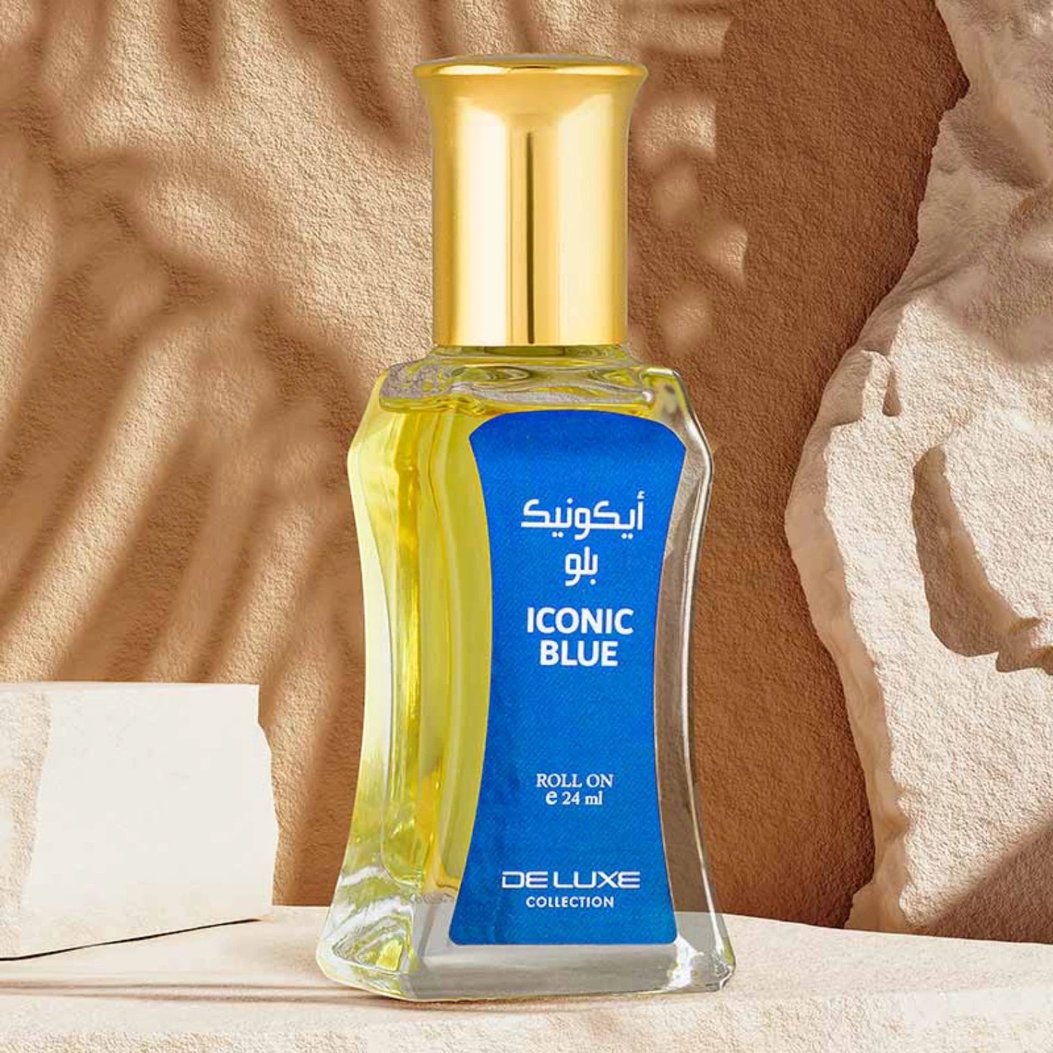 Iconic Blue Roll-On Perfume Oil 36ml – Concentrated Oriental Musky Attar with Lavender, Citrus, Rose & Patchouli Notes - Damoo