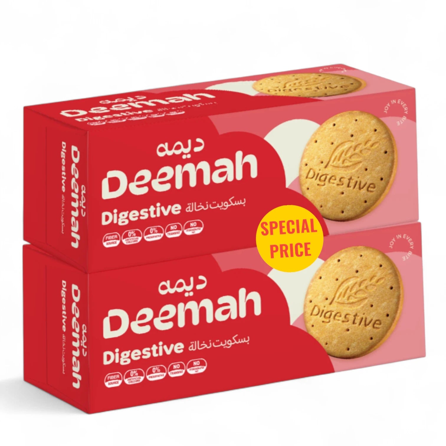 Deemah Digestive Biscuits – 2 x 340g Value Pack – High-Fiber, No Preservatives – Healthy Wheat Biscuits for Everyday Snacking – Special Price – No Trans Fat or Artificial Additives - Damoo