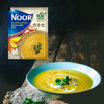 Noor Classic Lentil Soup 80g – Premium Hearty Lentil Soup Mix with Aromatic Spices | High Protein, Easy Prep - Damoo