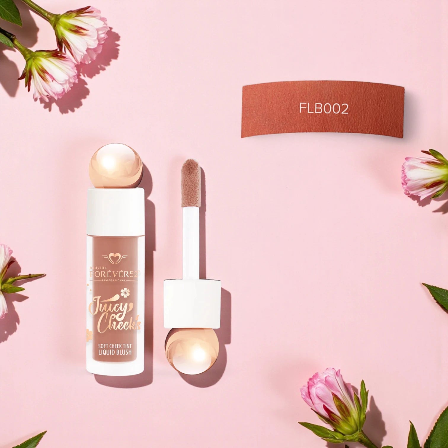 Forever52 Juicy Cheeks Soft Cheek Liquid Blush FLB002 LOVE – Lightweight, Long-Lasting, Buildable Natural Tint | Nourishing, Easy-Blend Formula for Radiant Glow - Damoo