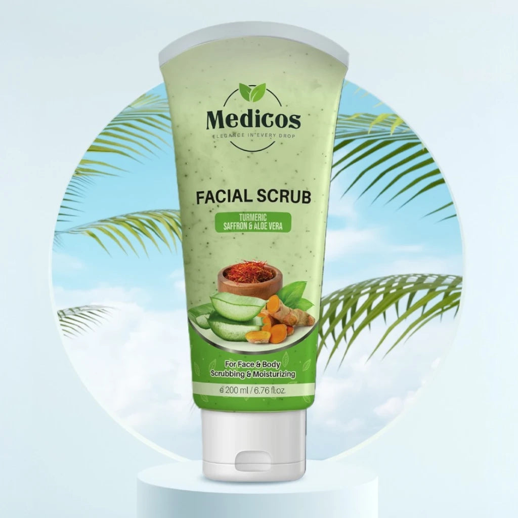 Medicos Face Wash with Turmeric, Saffron & Aloe Vera – 200ml Natural Brightening & Hydrating Face Wash for Glowing Skin – Gentle Exfoliation, Anti-Inflammatory & Rejuvenating Formula – Suitable for All Skin Types - Damoo