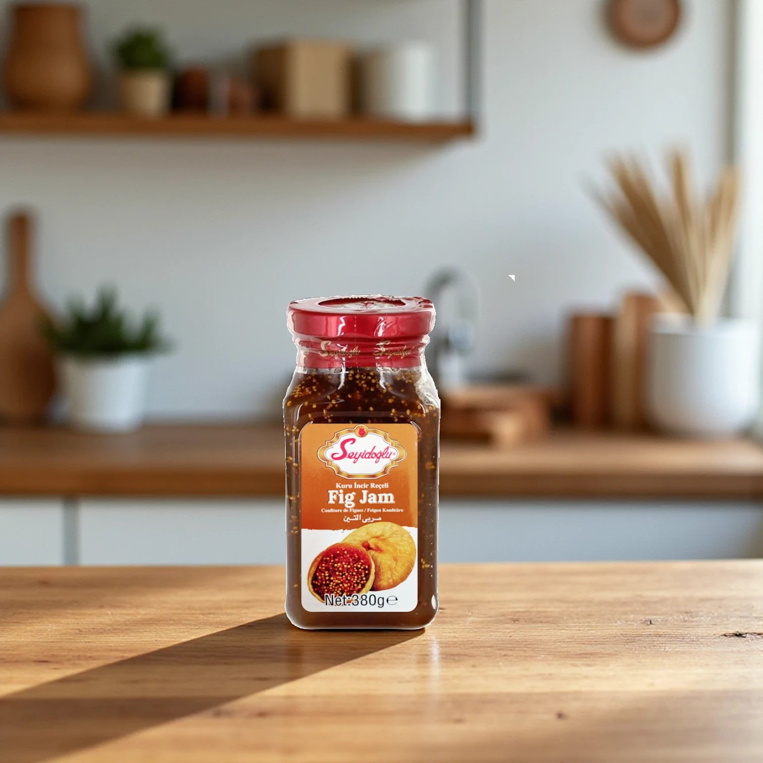 Seyidoglu Fig Jam – Pack of 2 x 380g | Authentic Turkish Fig Preserve Made with Sun-Ripened Figs | Rich & Natural Fruit Spread for Toast, Cheese & Desserts - Damoo