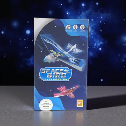 Space Bird Electronic Flying Toy | Self-Flying Bird RC Airplane Drone with Lights 8+ Age | Mini Remote Control Helicopter Glider for Kids & Adults Outdoor Play