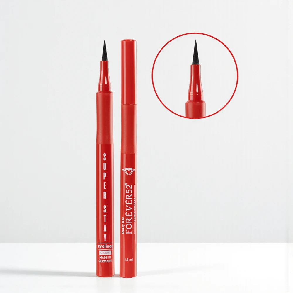 Forever52 Super Stay Eyeliner – GW001 Black | Made in Germany | Waterproof, Smudge-Proof, Long-Lasting Precision Liner (1.2ml) - Damoo