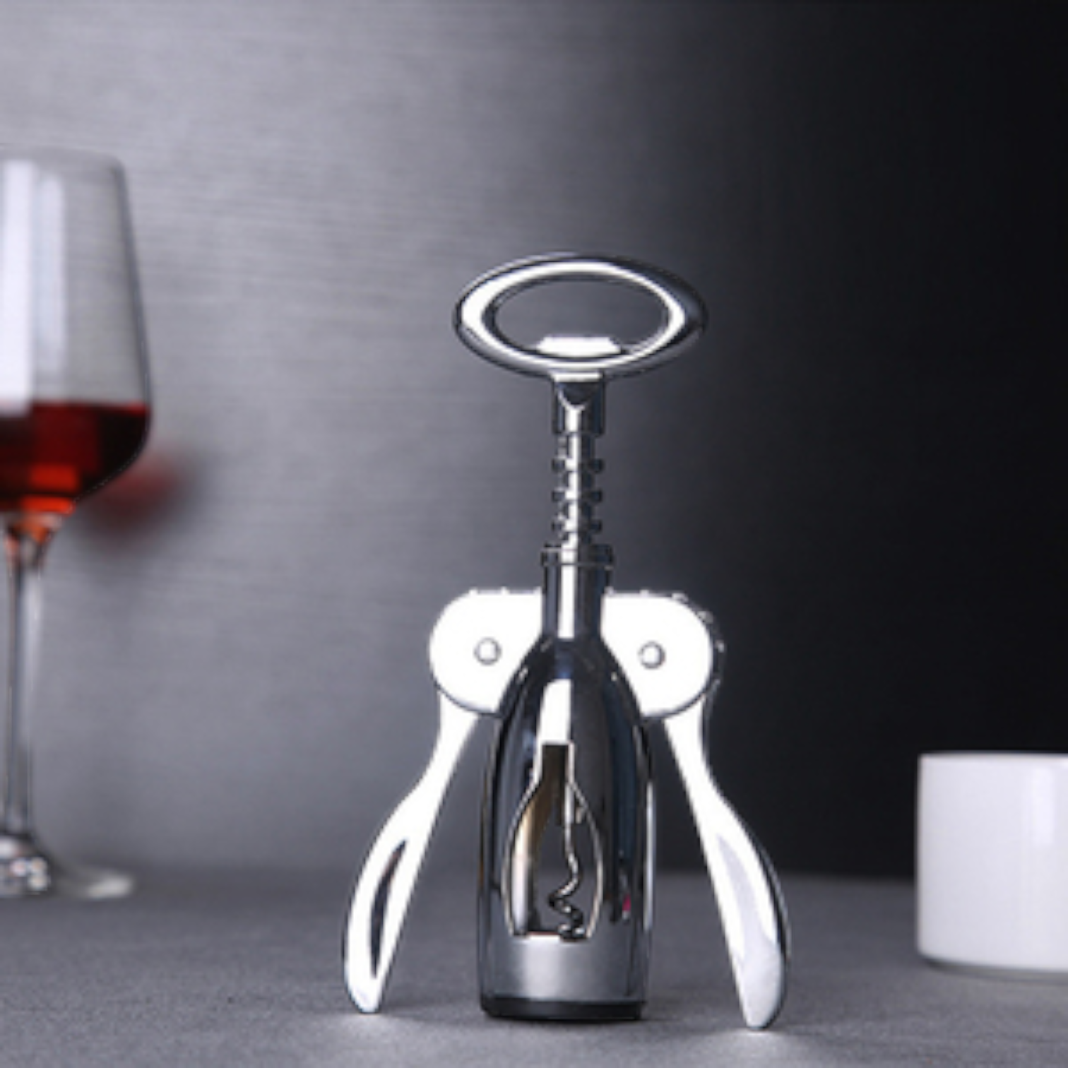 TAI YING Top Choice Metal Corkscrew Bottle Opener with Wing Handles & Spiral Screw (18.5H x 7L × 4W CM) - Damoo