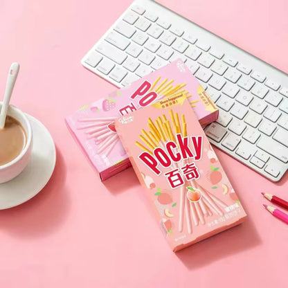 Pocky Peach Cream Biscuit Sticks – 55g | Fruity Peach Flavor Coated Snack Sticks | Crunchy & Creamy Treat for Anytime Enjoyment | Glico Japan - Damoo