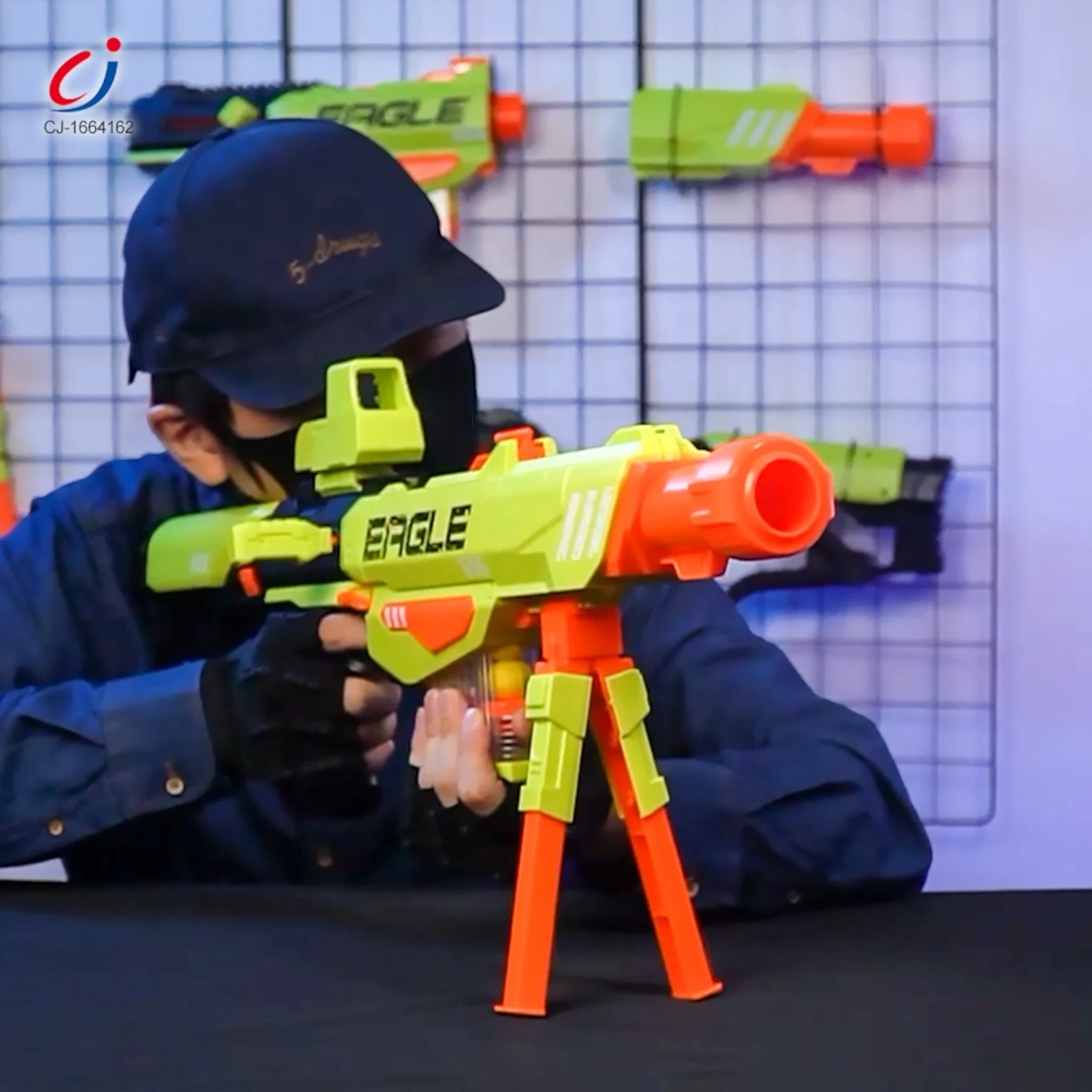 Eagle Agent Precision Assault Blaster – 12 Soft Ball Rounds, Mechanical Spring-Action Toy Rifle with Scope & Bipod, Kids Nerf Rival Style Gun - 6+ Years