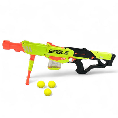 Eagle Agent Precision Assault Blaster – 12 Soft Ball Rounds, Mechanical Spring-Action Toy Rifle with Scope & Bipod, Kids Nerf Rival Style Gun - 6+ Years