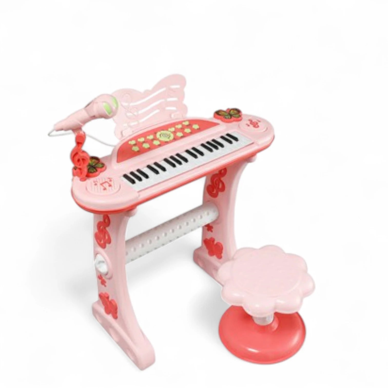 Fun Music Electronic Organ Keyboard for Kids | 37 Keys Piano with Microphone, Stool, Lights & Demo Songs | Educational Music Toy for Children 3+