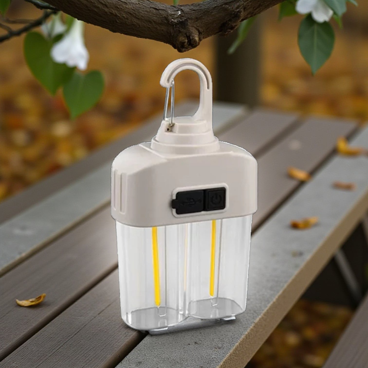 HK-158 Outdoor Camping Light – Rechargeable LED Lantern with Portable Hook, Type-C Charging, Power Display & 4 Lighting Modes - Damoo