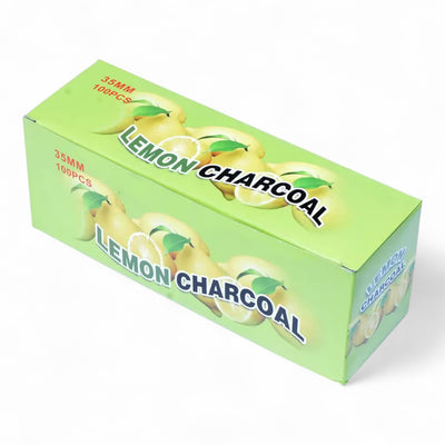 Lemon Shisha Charcoal – 100 Pcs | Quick Lighting, Long-Lasting & Eco-Friendly Hookah Charcoal Tablets (35mm) - Damoo