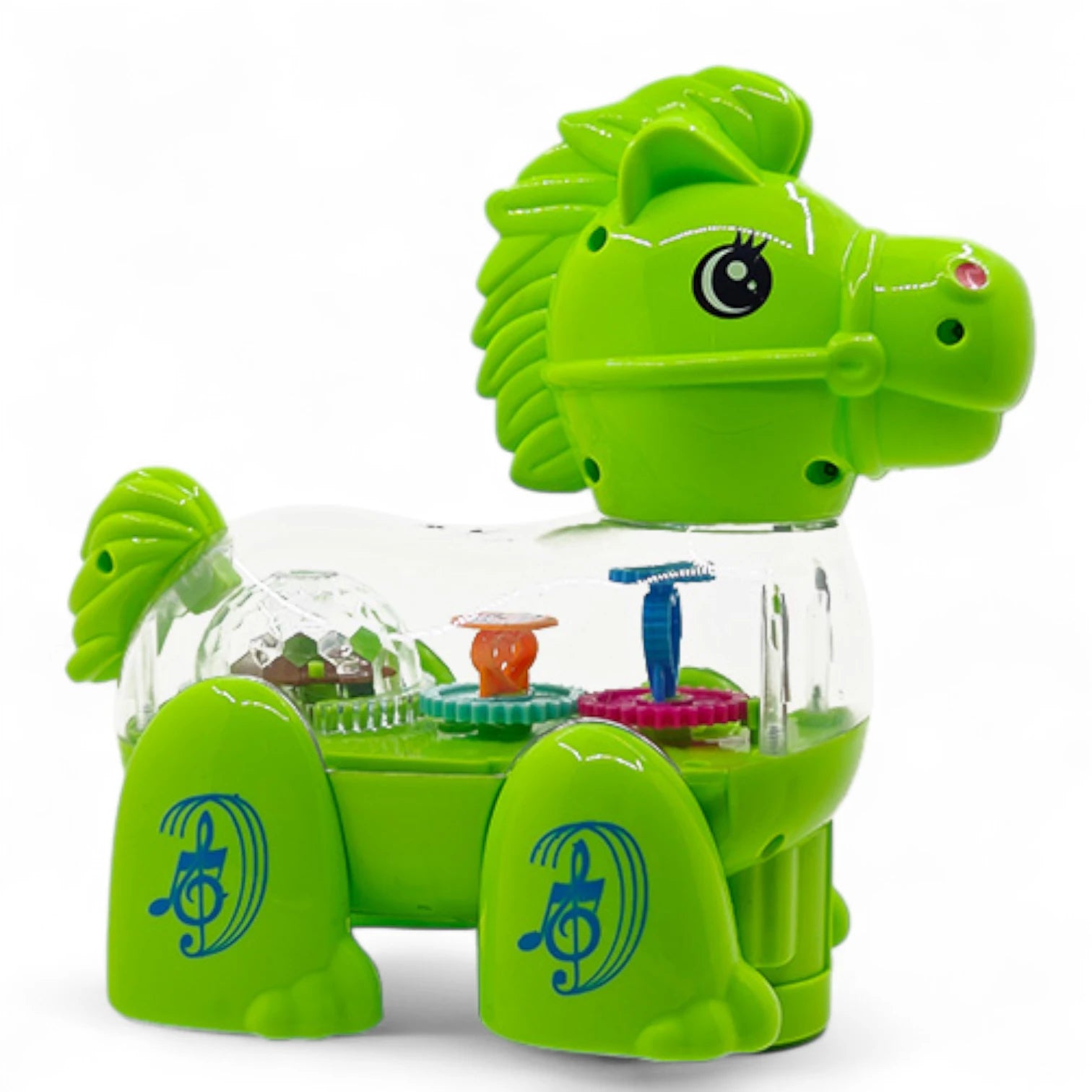 Gear Horse Musical Walking Toy with 3D Lights & Gears – Interactive Omni-Directional Horse Toy for Kids Ages 3+