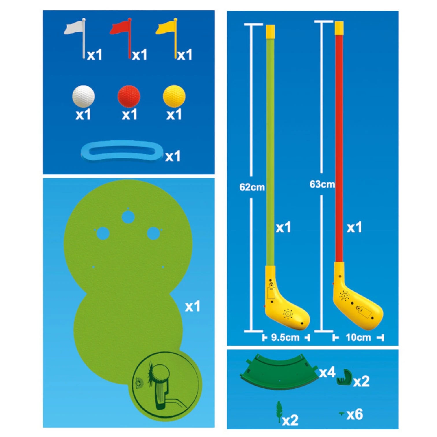 Kids Golf Course Toy Set with Light & Music – Battery Operated Indoor & Outdoor Golf Game with Clubs, Balls, Mat, and Accessories | Educational Sports Toy for Toddlers 3+