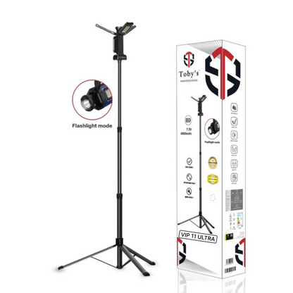 Toby’s VIP-11 Ultra Professional Camping Light | 5000 Lumens LED Floodlight with Tripod Stand | 14.6V 4000mAh Rechargeable Battery | Outdoor Fishing, Party, and Emergency Lighting - Damoo