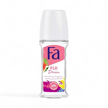 Fa Fiji Dream Roll-On Deodorant – Melon & Ylang Ylang Scent, 48H Anti-Perspirant Protection, Refreshing Women’s Roll-On, 50ml - Damoo
