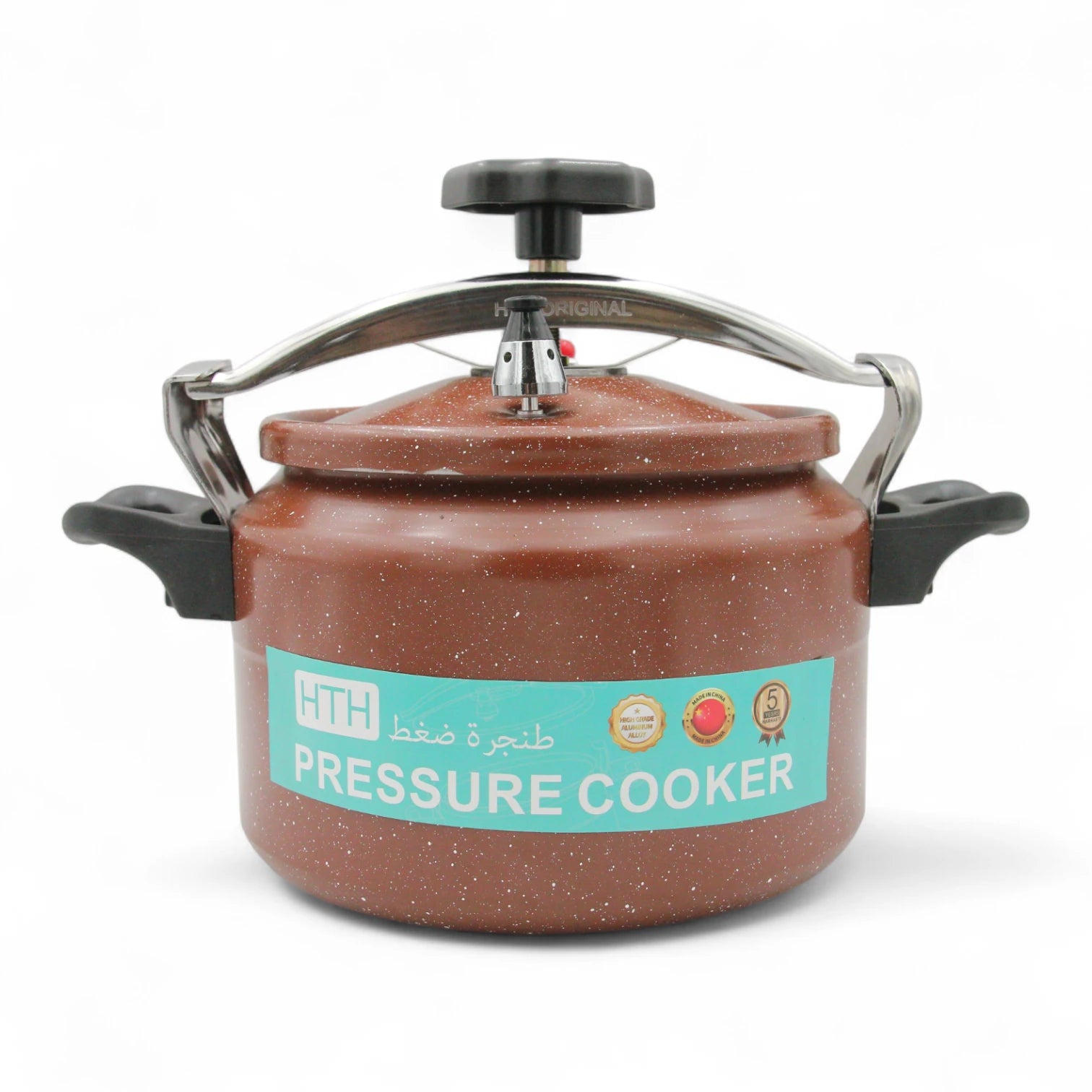 HTH 7L Granite Premium Non-Stick Arabic Pressure Cooker – Large Capacity Commercial Pressure Pot with Safety Lock, Induction Compatible, Fast Cooking, Dishwasher Safe - Damoo