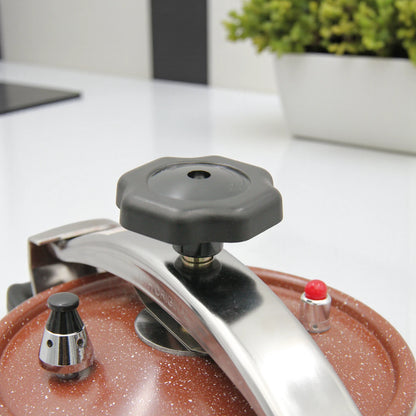 HTH 7L Granite Premium Non-Stick Arabic Pressure Cooker – Large Capacity Commercial Pressure Pot with Safety Lock, Induction Compatible, Fast Cooking, Dishwasher Safe - Damoo