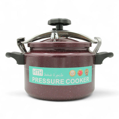 HTH 7L Granite Premium Arabic Pressure Cooker – Large Capacity Non-Stick Quick Cooking Commercial Pressure Pot with Explosion-Proof Double Lock Lid, Induction Compatible, Steamer & Canner - Damoo
