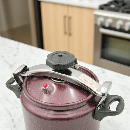 HTH 7L Granite Premium Arabic Pressure Cooker – Large Capacity Non-Stick Quick Cooking Commercial Pressure Pot with Explosion-Proof Double Lock Lid, Induction Compatible, Steamer & Canner - Damoo