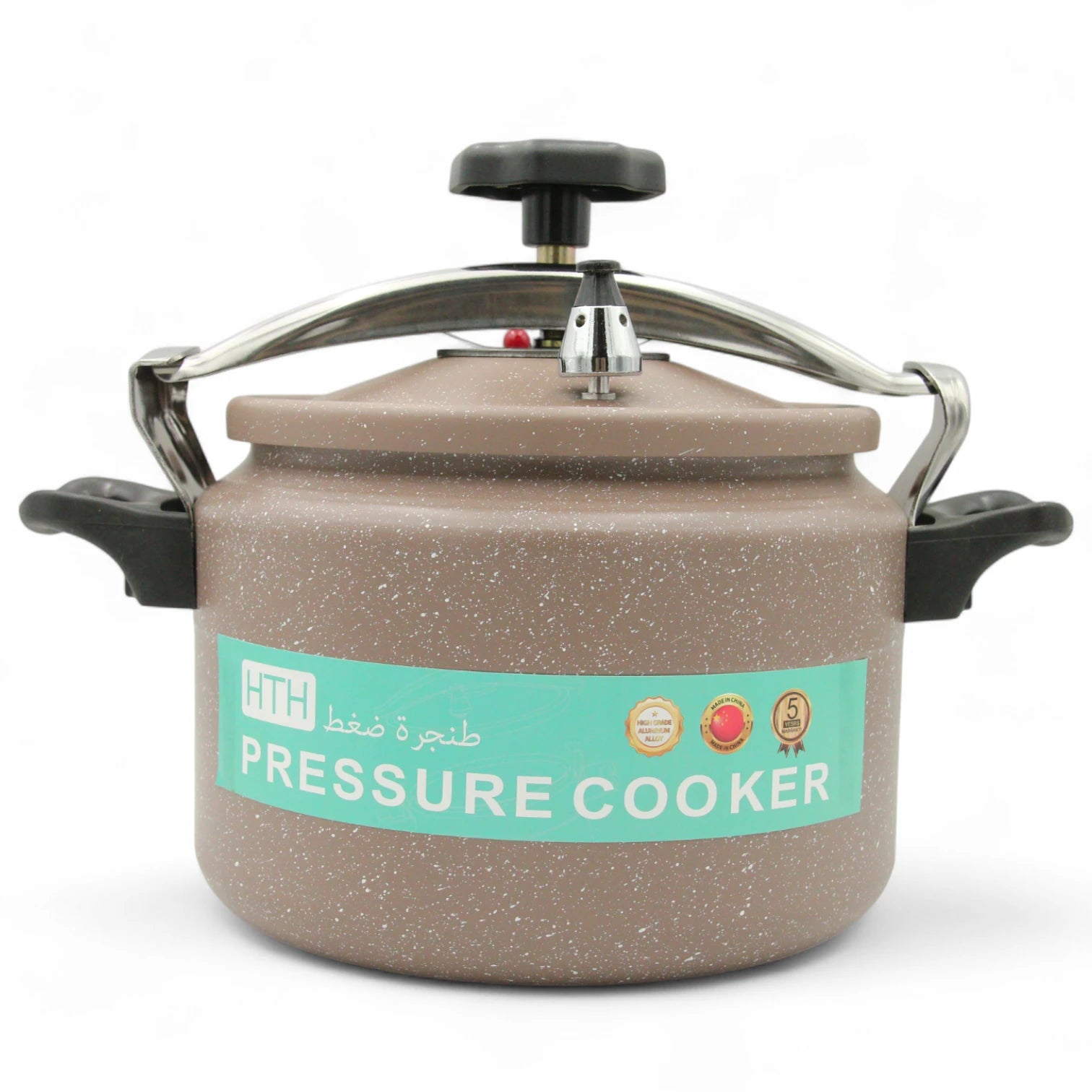 HTH High-Grade Aluminium Pressure Cooker 9L – Durable & Fast Cooking Pot with Secure Lock Lid, Non-Stick Finish, Ideal for Large Families - Damoo