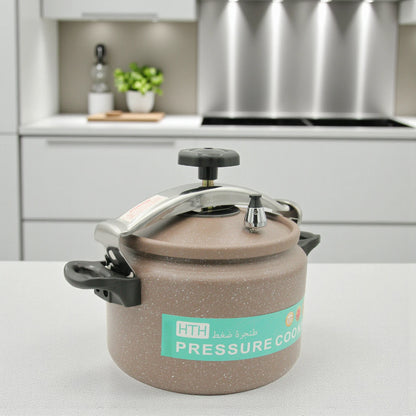 HTH High-Grade Aluminium Pressure Cooker 9L – Durable & Fast Cooking Pot with Secure Lock Lid, Non-Stick Finish, Ideal for Large Families - Damoo