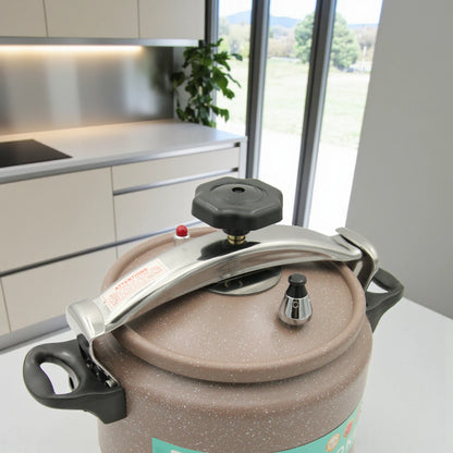 HTH High-Grade Aluminium Pressure Cooker 9L – Durable & Fast Cooking Pot with Secure Lock Lid, Non-Stick Finish, Ideal for Large Families - Damoo
