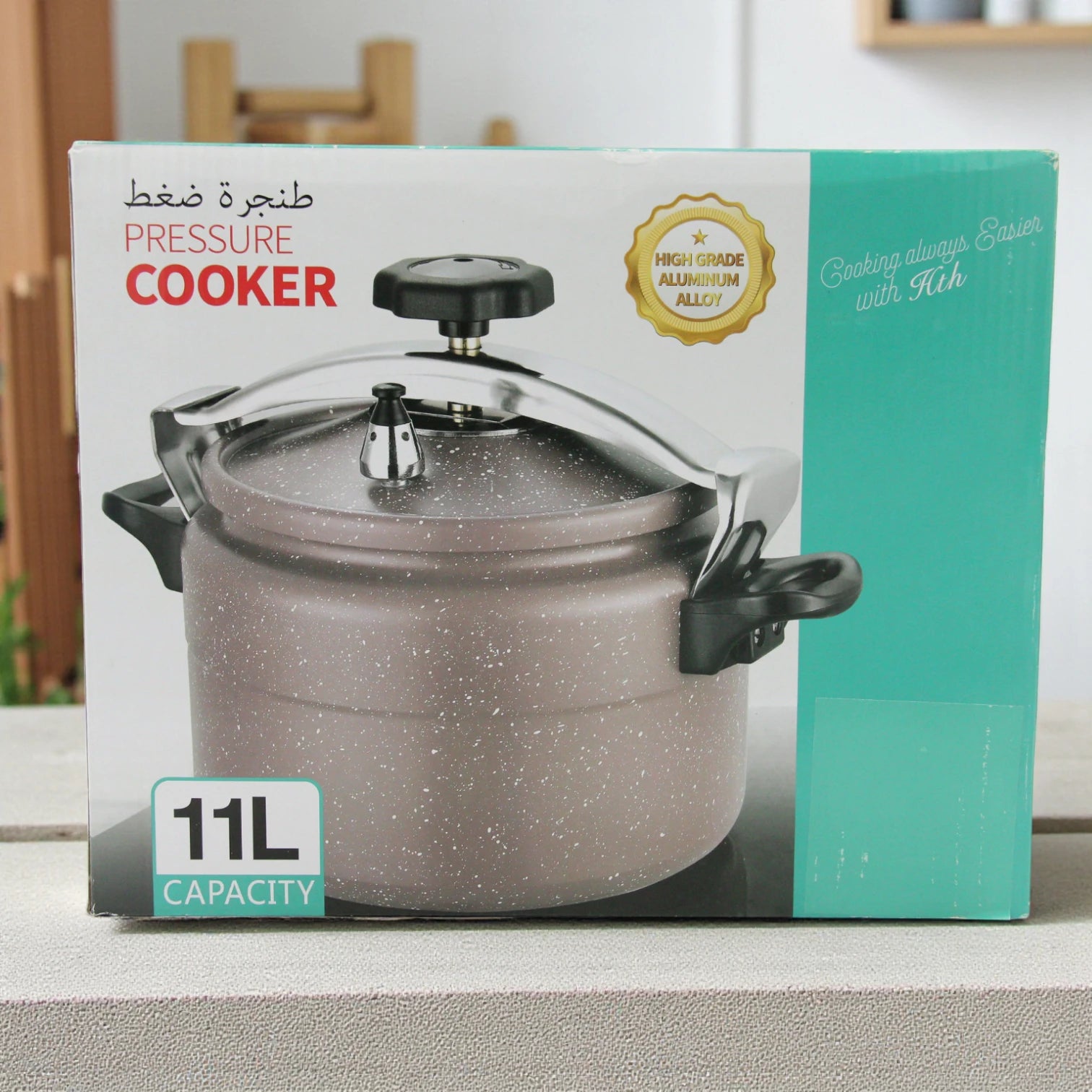 HTH 11L High-Grade Aluminum Pressure Cooker – Durable Non-Stick Cookware for Fast & Healthy Cooking | Large Capacity with Safety Lock - Damoo