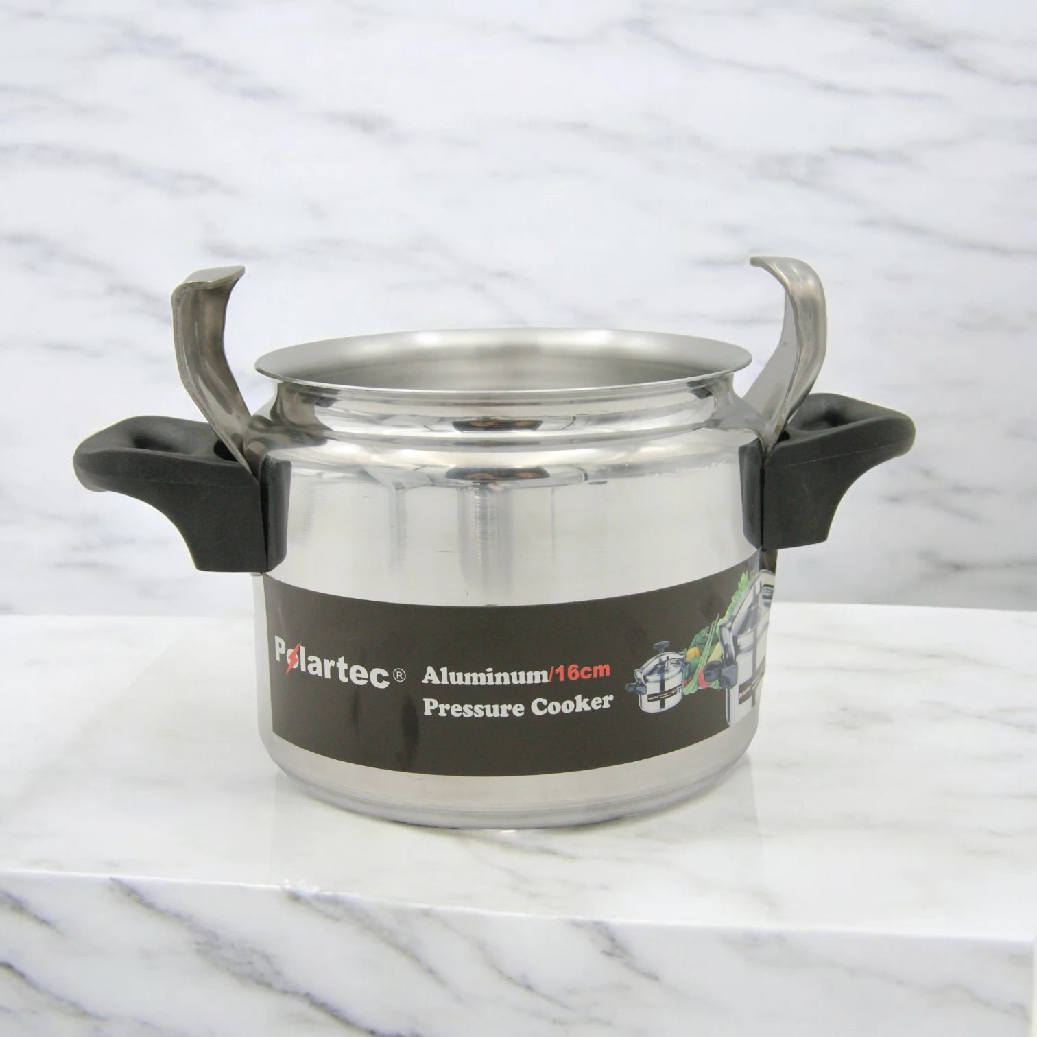 POLARTEC 2.5L Aluminum Pressure Cooker – Safe & Reliable Small Kitchen Cooker – Durable Silver Cooking Pot with Long-Lasting Sealing Ring – Compact Pressure Cooker for Fast & Healthy Meals - Damoo