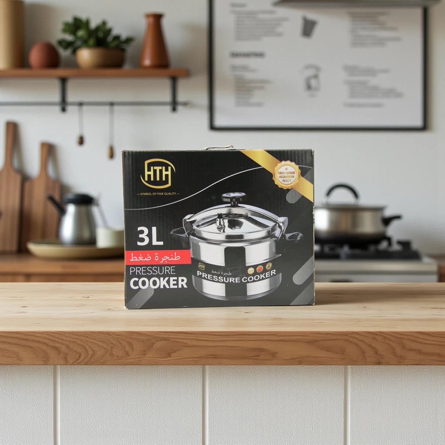 HTH Pressure Cooker – High-Grade Aluminium Alloy, Available in 15 Litres & 3 Litres, Durable Family Size Cooking Pot with Secure Locking Lid, Fast & Efficient Cooking - Damoo