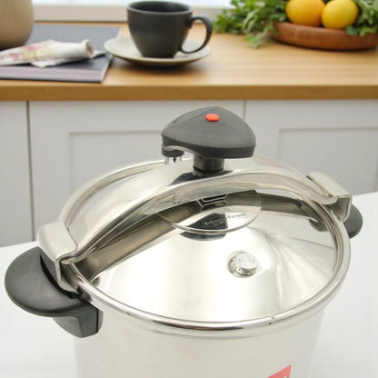 Magefesa Star 12 Fast Pressure Cooker – 12.7 Qt Stainless Steel High-Capacity Cooking Pot with Secure Locking Lid, 2-Piece Set, Durable & Efficient Kitchen Essential - Damoo