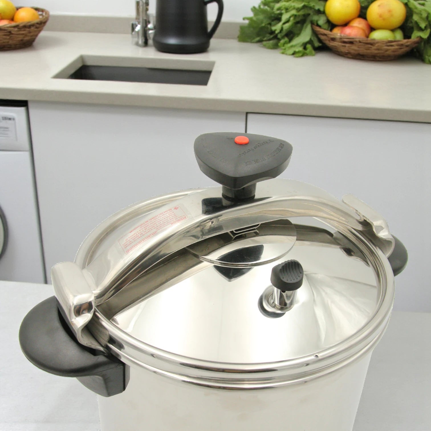 Magefesa Star 12 Fast Pressure Cooker – 12.7 Qt Stainless Steel High-Capacity Cooking Pot with Secure Locking Lid, 2-Piece Set, Durable & Efficient Kitchen Essential - Damoo