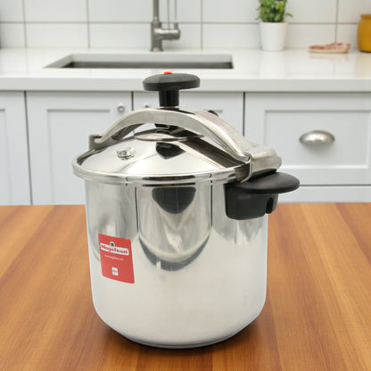 Magefesa Star 12 Fast Pressure Cooker – 12.7 Qt Stainless Steel High-Capacity Cooking Pot with Secure Locking Lid, 2-Piece Set, Durable & Efficient Kitchen Essential - Damoo